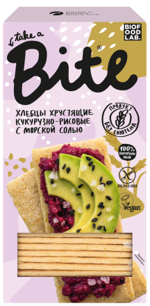 Хлебцы хрустящие "Кукурузно-Рисовые с морской солью" Байт Bite