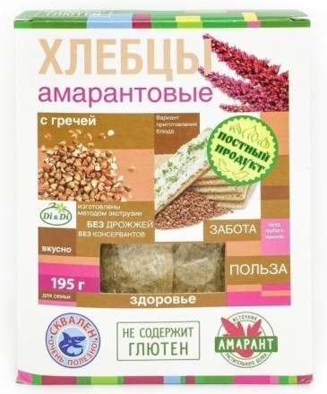 Хлебцы амарантовые "С гречей"  Ди энд Ди/ Di&Di